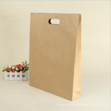 Sac à provisions réutilisable de papier de brun de Kraft de poignée de longueur de main de cadeau de promotion
